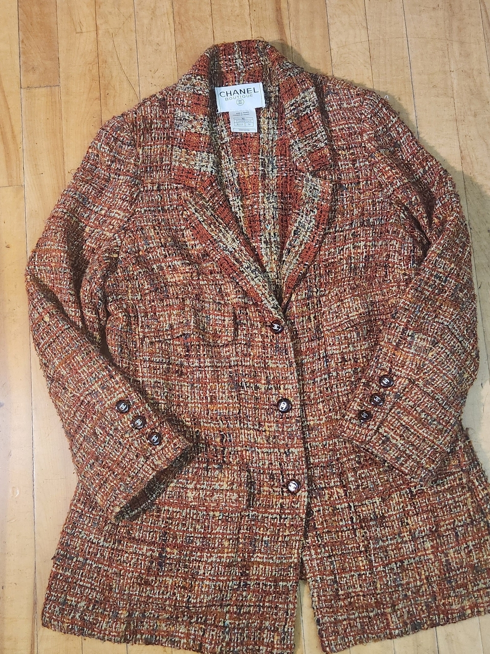 Vintage 1998 Chanel Boutique Multicolor Tweed Jacket – Size 50 – Made in France